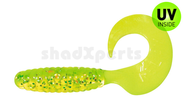 000608083 Twister 4" regulär (ca. 8,0 cm) chartreuse glitter / fire tail