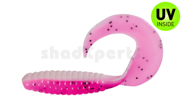 000508B320 Twister 4" laminated (ca. 8,0 cm) white / hot pink glitter