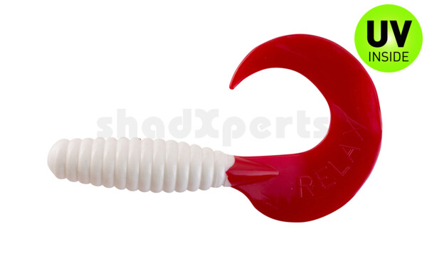 000613048 Xtra Fat Grub 5,5" regular (ca. 13,0 cm) white / red tail