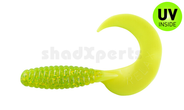 000613083 Xtra Fat Grub 5,5" regular (ca. 13,0 cm) chartreuse glitter / fire tail
