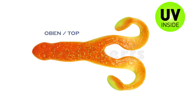 000312B033 Turbofrog 4" (ca.12,0 cm) fluogelb  / orange-silber Glitter