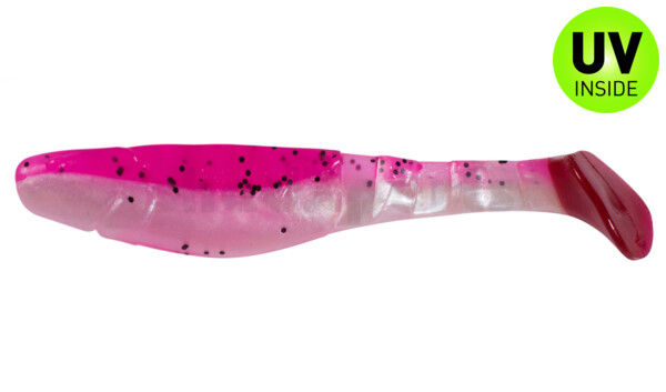 000211B320RT Kopyto-Classic 4" (ca. 11,0 cm) pearlwhite / hot pink glitter red tail