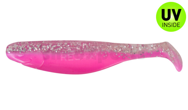 000212B300 Kopyto-River 4" (ca. 11,0 cm) bubblegum / clear silver flake