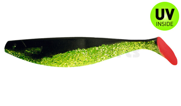 000420067 Xtra-Soft 8" (ca. 21,0 cm) grün(chartreuse)-Glitter / schwarz