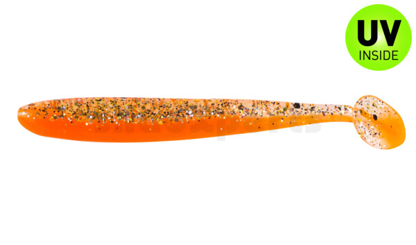 003408B032 Bass Shad 3“ (ca. 7,5 cm) orange / klar gold,schwarz Glitter