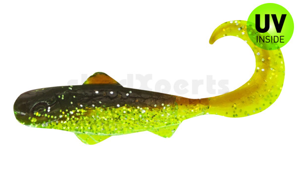 000908B054 Super Banjo 3" (ca. 7,5 cm) chartreuse glitter / motoroil-glitter