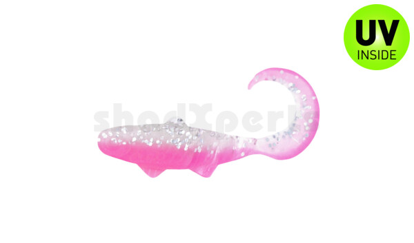 000935B300 Banjo Twister 1" (ca. 3,5 cm) bubblegum / klar silber Glitter