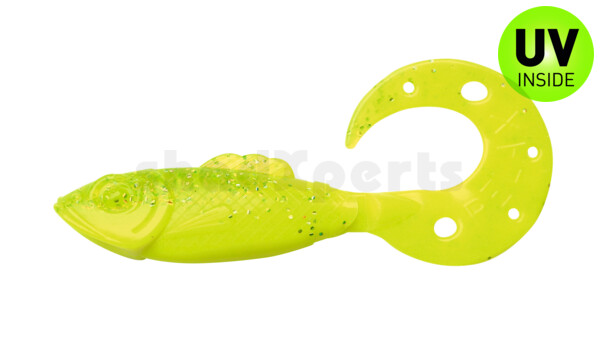 001212B034 Killer Grub 4" (ca. 12,0 cm) silk / neon chartreuse glitter