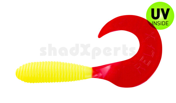 000607097 Twister 3" regulär (ca. 7,0 cm) fluogelb / red tail