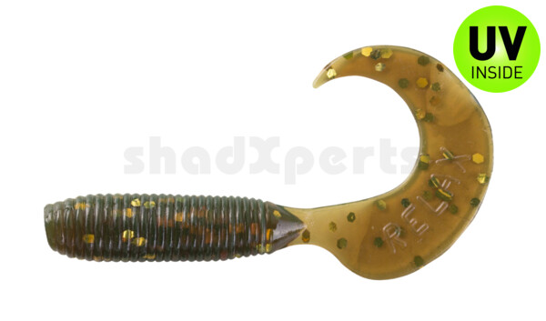 000606033 Twister 2,5" regulär (ca. 6,0 cm) motoroil gold glitter