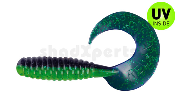 000513B113 Xtra Fat Grub 5,5" laminated (ca. 13,0 cm) chartreuse glitter / grape