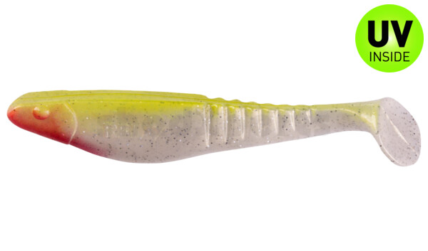 000812048 Shark 4" (ca. 11,0 cm) blauperl-Glitter / fluogelb