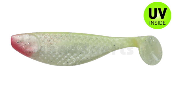 000108036 Aqua 3" (ca. 8,0 cm) perlweiss-Glitter / fluogelb