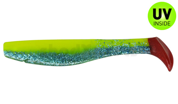 000211B399RT Kopyto-Classic 4" (ca. 11,0 cm) fluogelb / sky-blue Glitter red tail