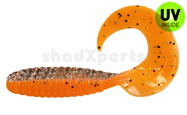 000508B032 Twister 4" laminiert (ca. 8,0 cm) orange  / clear gold ´n black flake