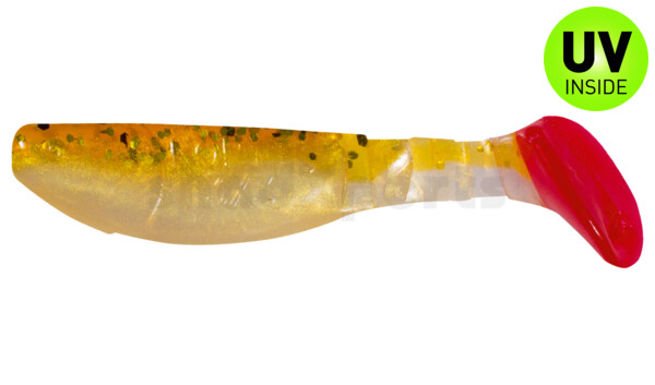 000208B023RT Kopyto-Classic 3" (ca. 8,0 cm) goldpearl / motoroil-glitter / red tail