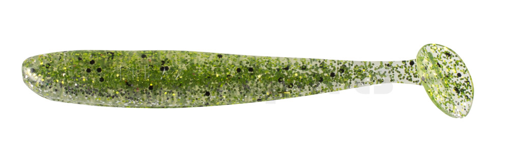 003408B303 Bass Shad 3“ (ca. 7,5 cm) klar silber Glitter / chartreuse Glitter