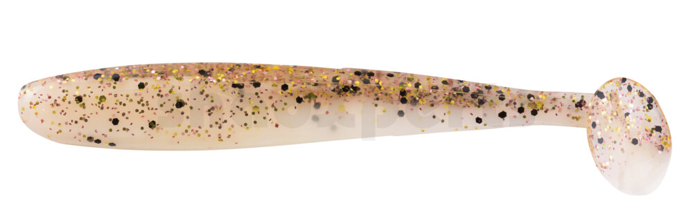 003408B311 Bass Shad 3“ (ca. 7,5 cm) reinweiss / klar kupfer, schwarz Glitter