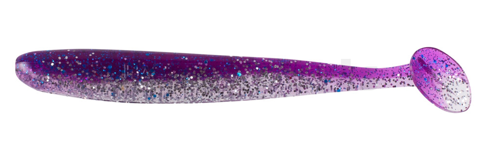 003408B314 Bass Shad 3“ (ca. 7,5 cm) klar silber Glitter / violett-electric blue Glitter