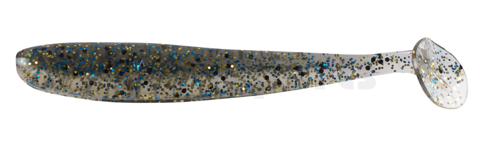 003408B587 Bass Shad 3“ (ca. 9 cm) clear sand / smoke blue gold glitter