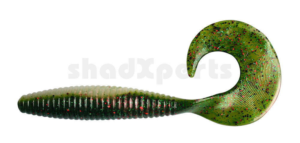 000617B003 Magnum Twister 6" (ca. 16,0 cm) perl / dunkelgrün Glitter (Rainbow)