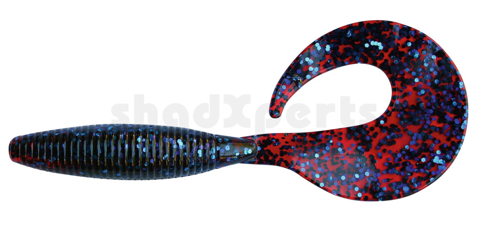 000611076 Super Grub 5" (ca. 11,5 cm) rot transparent glitter