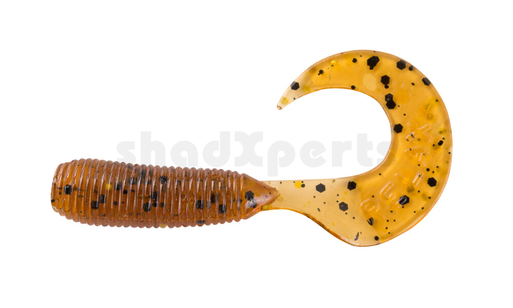 000602101 Twister 3/4" regulär (ca. 2,0 cm) klar bernstein glitter