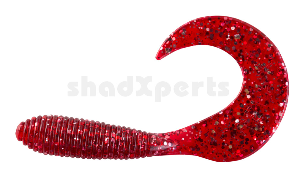 000607076 Twister 3" regulär (ca. 7,0 cm) rot transparent glitter