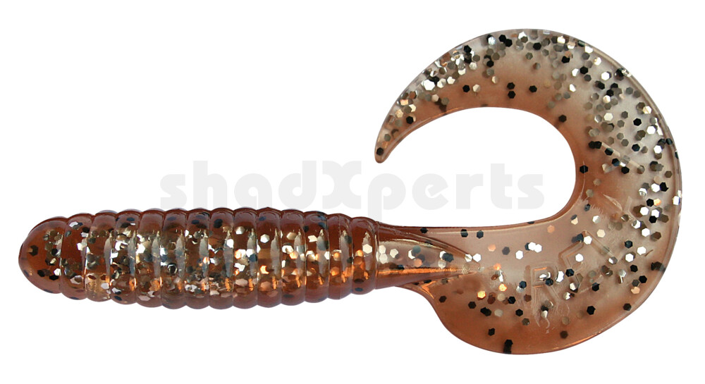 000508B083 Twister 4" laminiert (ca. 8,0 cm) klar silber glitter / braun-glitter