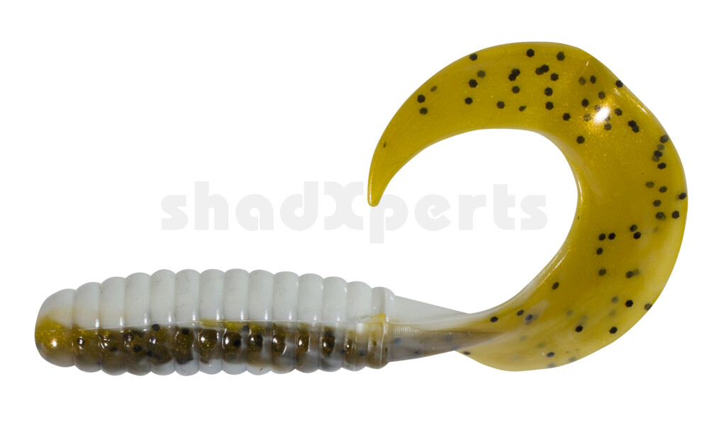 000508B072 Twister 4" laminiert (ca. 8,0 cm) reinweiss / olivebraun-Glitter