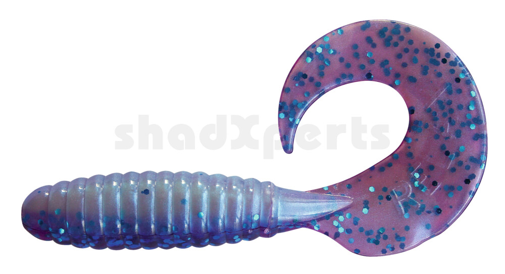 000508B312 Twister 4" laminiert (ca. 8,0 cm) blauperl / violett-electric blue glitter