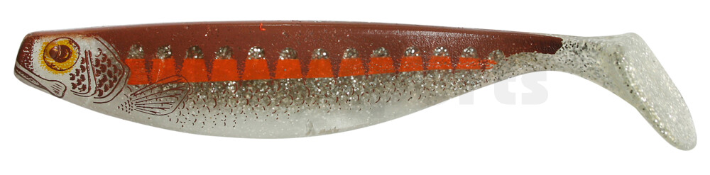 000416-064ZB Xtra-Soft-Nature 6" (ca. 16,0 cm) klar silber Glitter / Zander braun / Bauch: weiß