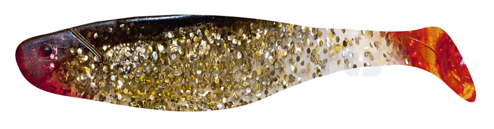 000411078 Xtra-Soft 4" (ca. 11,5 cm) klar gold-Glitter / schwarz
