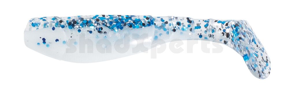 000207B078 Kopyto-Classic 2,5" (ca.7,0 cm) reinweiss / klar blau Glitter