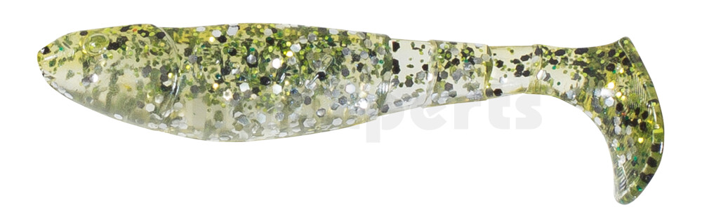 000207B303 Kopyto-Classic 2,5" (ca.7,0 cm) klar silber Glitter / chartreuse Glitter