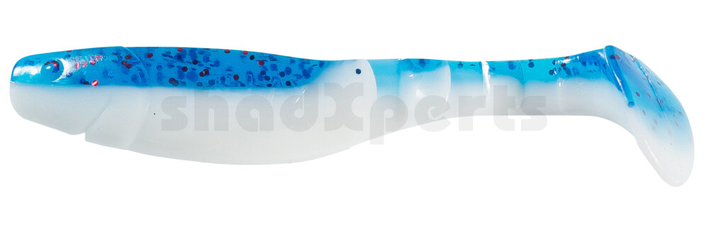 000211B078 Kopyto-Classic 4" (ca. 11,0 cm) reinweiss / klar blau Glitter