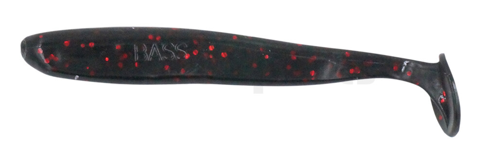 003408204 Bass Shad 3“ (ca. 9 cm) schwarz-rot-Glitter