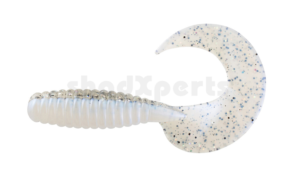 000513B031 Xtra Fat Grub 5,5" laminiert (ca. 13,0 cm) blauperl / klar salt´n pepper glitter