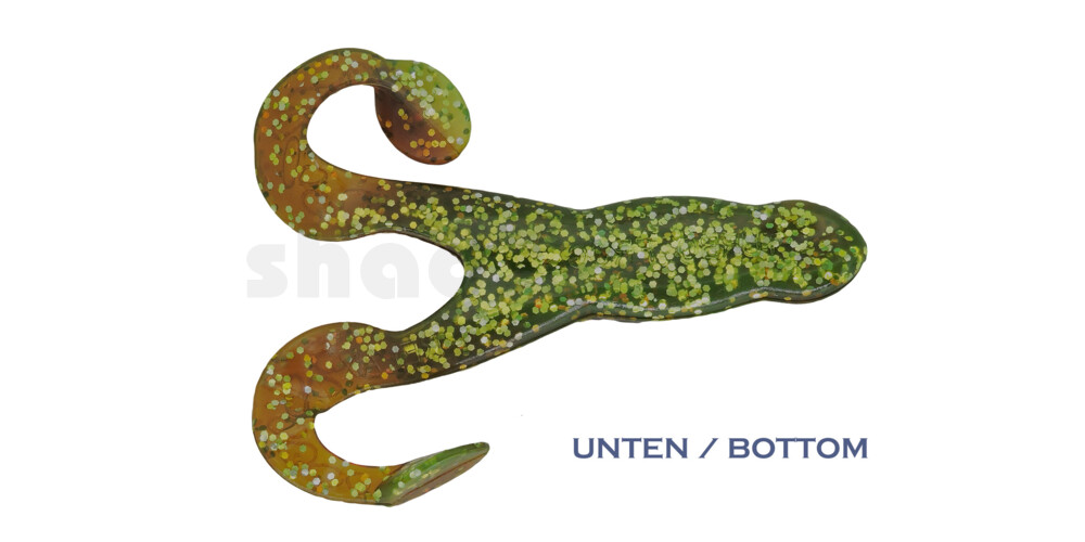 000305B054 Turbofrog 2" (ca.5,0 cm) grün (chartreuse)-Glitter / motoroil Glitter