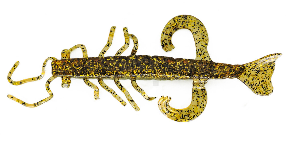 002208220 Shrimp 3" (ca. 8,0 cm) bernstein gold-Glitter