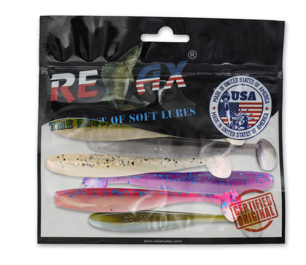 003407MIX4 Bass Shad 2,5" Farbmix perl Original Relax ZIP BAG (wiederverschließbar)