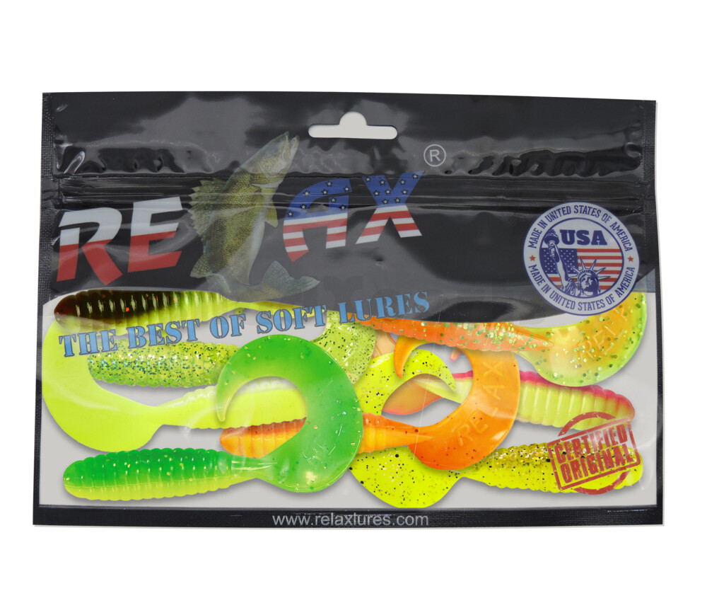 000508MIX2 Twister 4" laminiert Farbmix FLUO Original Relax ZIP BAG (wiederverschließbar)