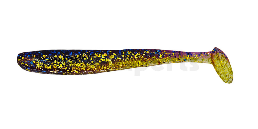 003413B313 Bass Shad 4,5“ (ca. 13 cm) klar gold Glitter  / violett-electric blue Glitter