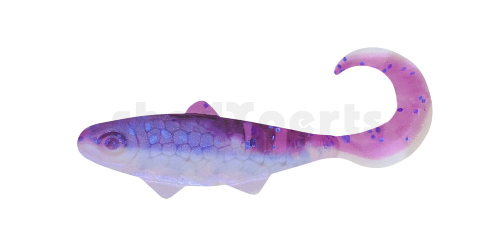 000905B312 Banjo Twister 2" (ca. 5,0 cm) blauperl / violett-electric blue Glitter