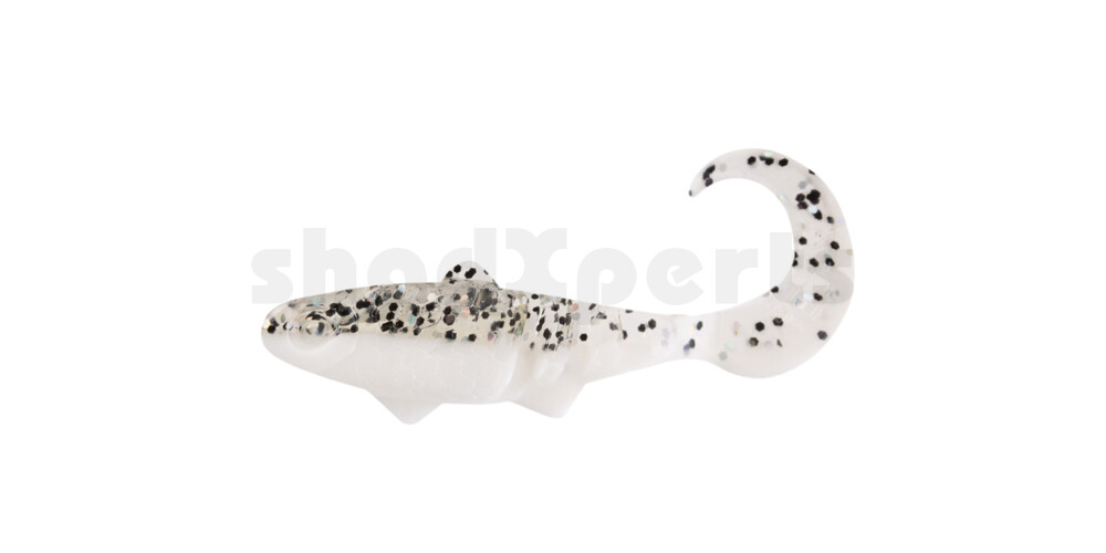 000935B008 Banjo Twister 1" (ca. 3,5 cm) reinweiss / klar salt´n pepper Glitter