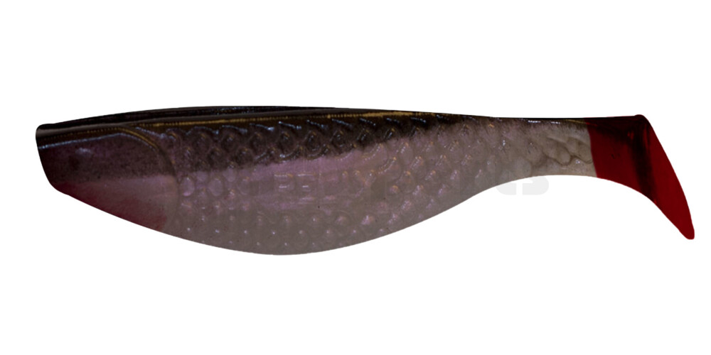 000110032R Aqua 4" (ca. 10,0 cm) perlweiss-glitter / schwarz / red tail