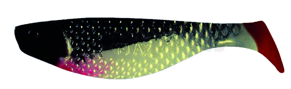 000108026R Aqua 3" (ca. 8,0 cm) goldperl / schwarz / red tail