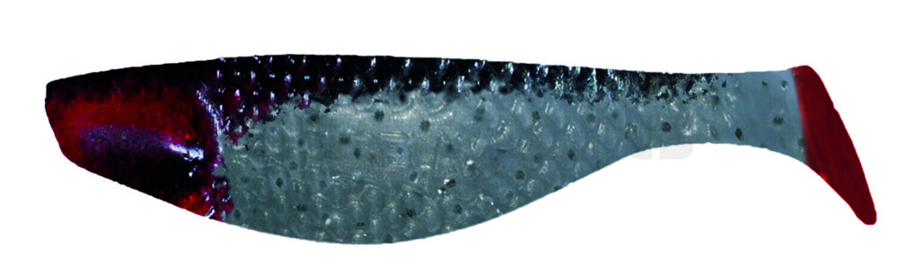 000108032R Aqua 3" (ca. 8,0 cm) perlweiss-glitter / schwarz / red tail