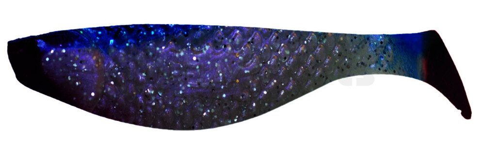 000108041R Aqua 3" (ca. 8,0 cm) perl-glitter / blau / red tail