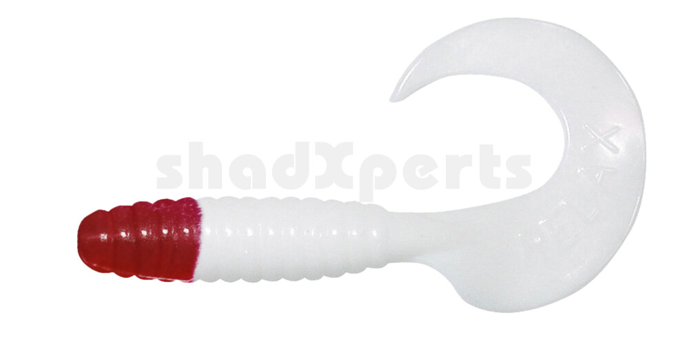 000608001RPH Twister 4" regulär (ca. 8,0 cm) reinweiss / red head